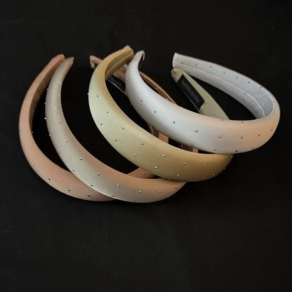 Crystal Rhinestone Headbands Bundle and Save | Cream Nude Peach Tan - Picture 1 of 8